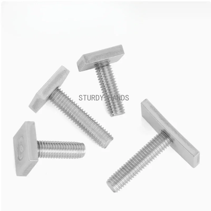 304 Stainless Steel T-Slot Chute Rail Track T Shape Type Rectangle Hammer Head Bolt Screw M6 M8 M10 M12 Hardware Tools Supplies