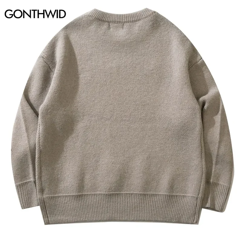 Men Sweaters Y2K Streetwear Vintage Knitted Doberman Dog Pullover Jumpers Hip Hop 2024 Harajuku Fashion Retro Casual Sweaters