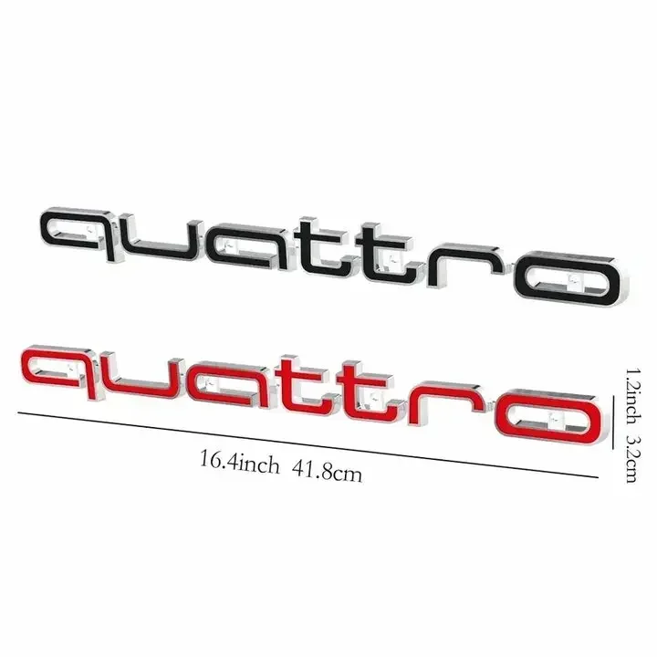 Quattro شعار ثلاثية الأبعاد ABS سيارة الجبهة مصبغة شعار لأودي S3 S4 S5 RS3 RS4 RS6 A3 A4 A5 A6 A6L A7 A8 Q3 Q5 Q7 شارة الملحقات #6