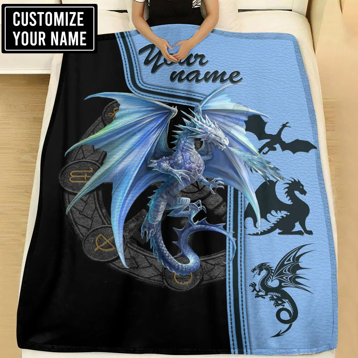 Dragon Lover Customize your name Flannel Blanket 3D Printed Kids Adult Soft Bed Cover Sheet Plush Blanket Multipurpose Blanket