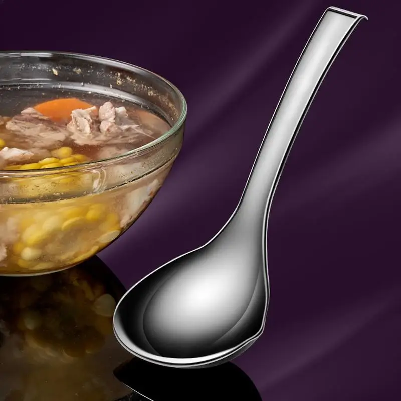 Colheres grandes de sopa de aço inoxidável Panelas de sopa Buffet Servindo Utensílios De Cozinha Duráveis