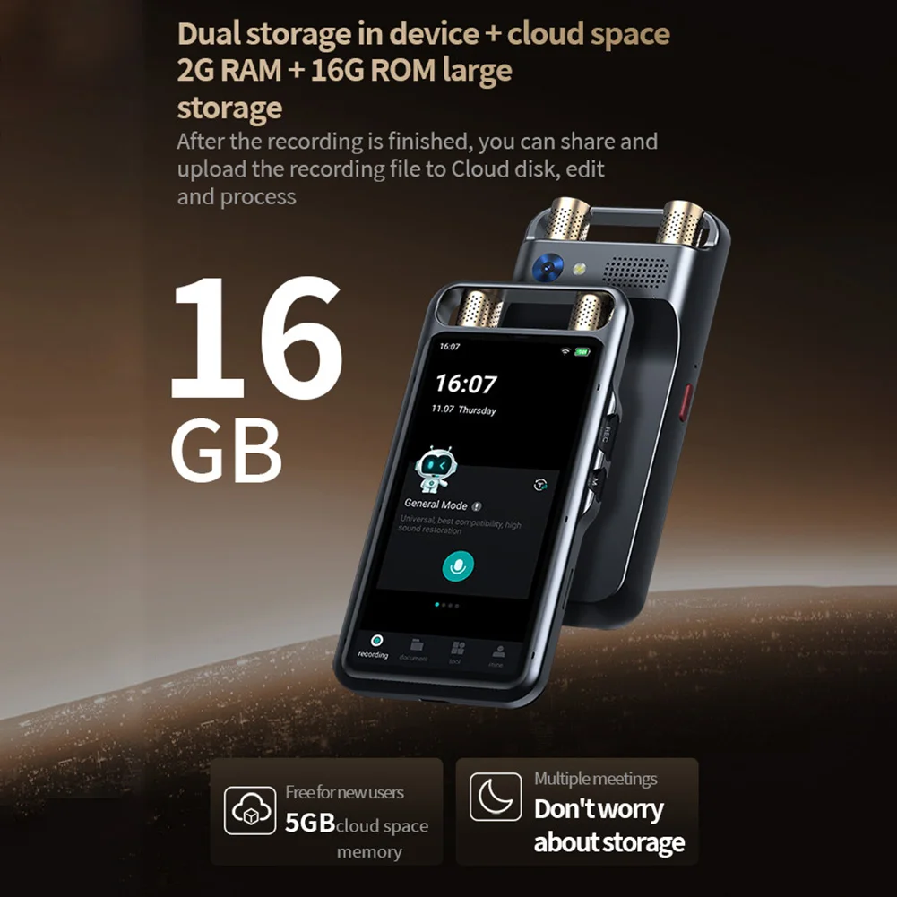 

134 Language AI Recorder for Meetings and Interviews Voice Activated Summaries and Professional Audio Recording System