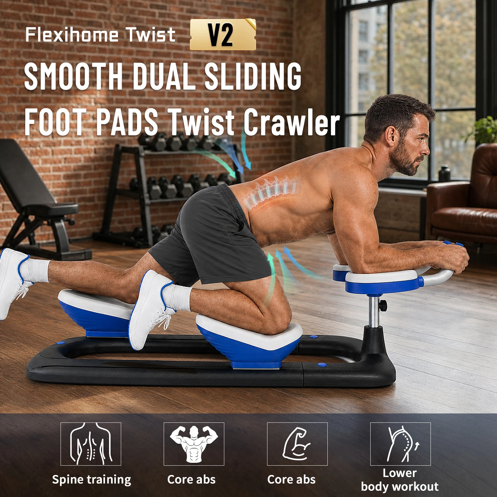 Flexihome Twist Crawler V2 Spine Twist & Stretch Trainer Back Stretch Machine Waist Mobility Home Exercise Equipment