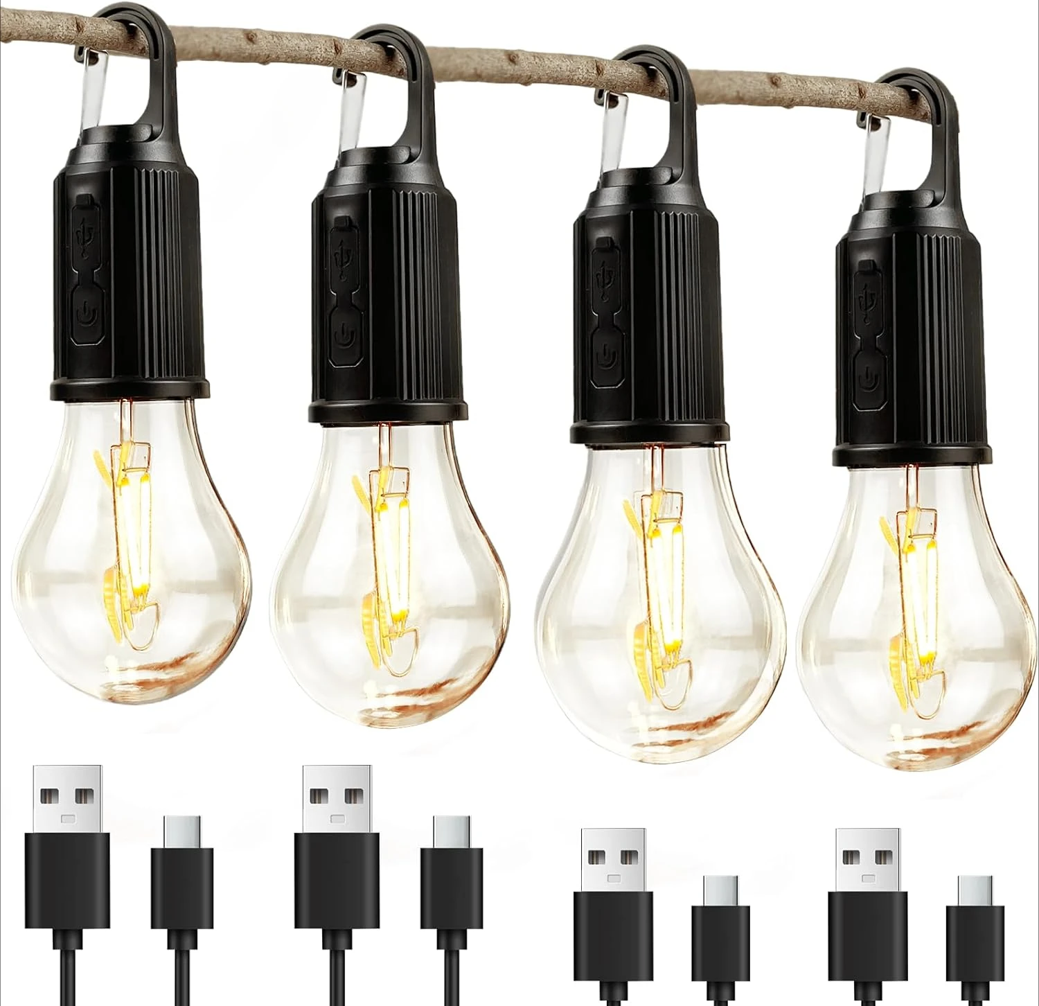 

LED Camping Light Type-C USB Rechargeable Waterproof 400mAh 100LM Tent Light with Hook 3 Modes Outdoor Lighting