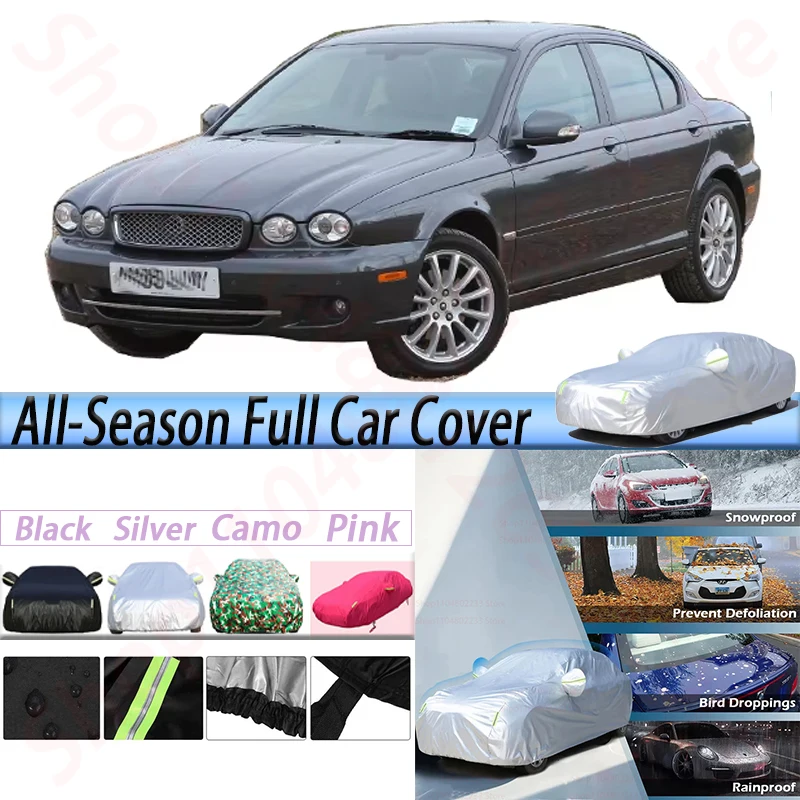 

Full Car Cover For Jaguar X-Type Xtype 2001-2023 Outdoor Anti-UV Sun Shade Rain Snow Dust Resistant Windproof Auto Cover