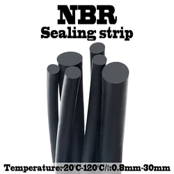 1/5/10M NBR Black Rubber Strip Seal OD 1~30mm High Temperature Oil Resistant Nitrile Sealing Rope Solid High-Quality Round Strip