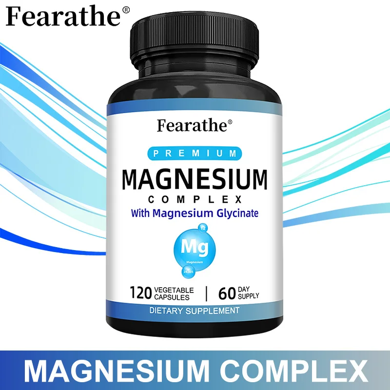 Magnesium Complex Capsules, Magnesium Oxide & Glycinate & Vitamin B6, Supports Bone, Muscle, Heart Health, Sleep & Stress Relief