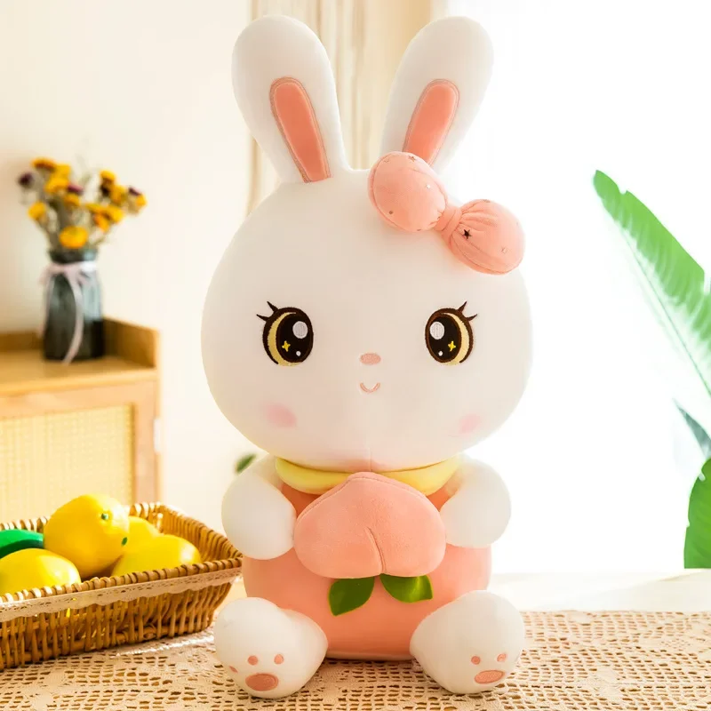 50/65/80 cm Nette Pfirsich Kaninchen Plüsch Spielzeug Kissen Kawaii Gefüllte Weiche Tier Hase Puppe Baby Kinder Spielzeug geburtstag Geschenk Geschenk für Mädchen