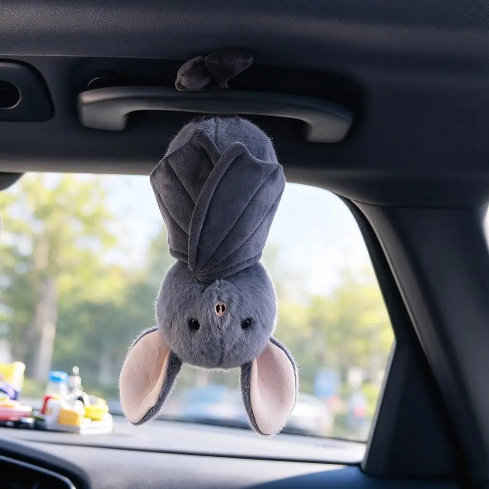 Cartoon Fledermaus Plüschtier Weiches Stofftier für Auto-Rückspiegel Hängende Dekoration Lustiges Design Flauschiger Hängender Fledermaus 20cm – Detail 4