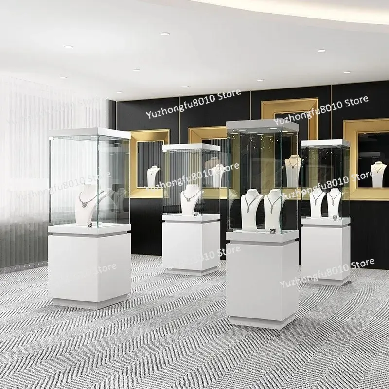 Glass Dustproof Showcase Cabinet,Collection Display Stand for Jewelry,Jadeware,Antiques and Cultural Relics for Household&Museum