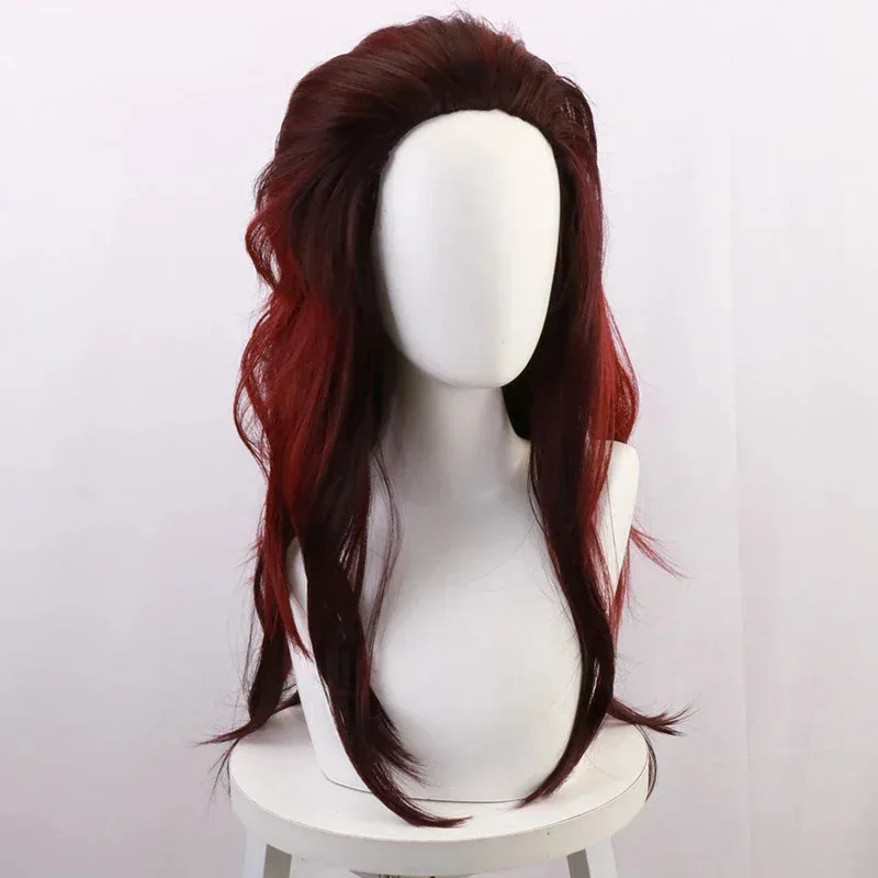 Anime Demon Kamado Tanjirou Cosplay Costume Kimono Skirts Complete Wig Role Playing Game For Women Halloween Evening Party Carni