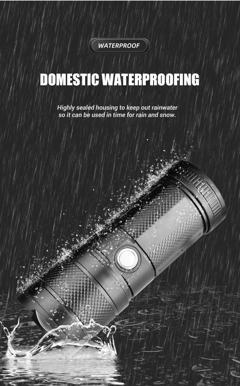 E2 Strong Light P50 LED Flashlight 9 Lighting Mode USB Rechargeable Portable Zoom Torch Lamp Outdoor Camping Emergency Lantern