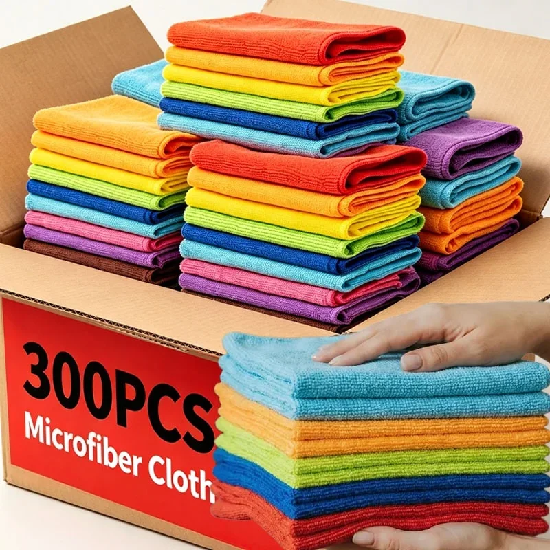Microfiber Cleaning Cloth Multi-Purpose Kitchen Dish Cloth Scouring Pad for Car and Home Cleaning Reusable Dishwashing Wipes