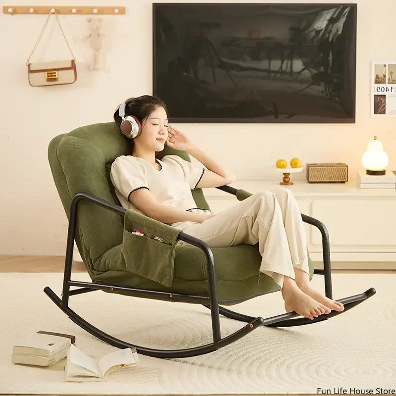 Simple and Comfortable Lazy Rocking Chair, Lounge Chair for Living Room, Balcony, Bedroom, Lunch Break Sofa, Home Furniture