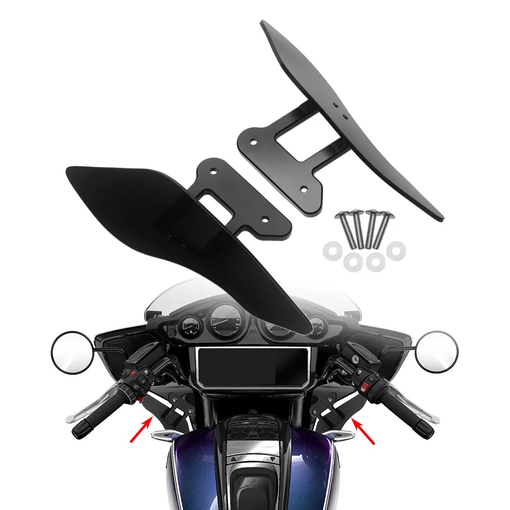 

Motorcycle Adjustable Side Windshield Wind Deflectors For Bmw R18 B Bagger Transcontinental 2021-2026 Black Improves Comfortable