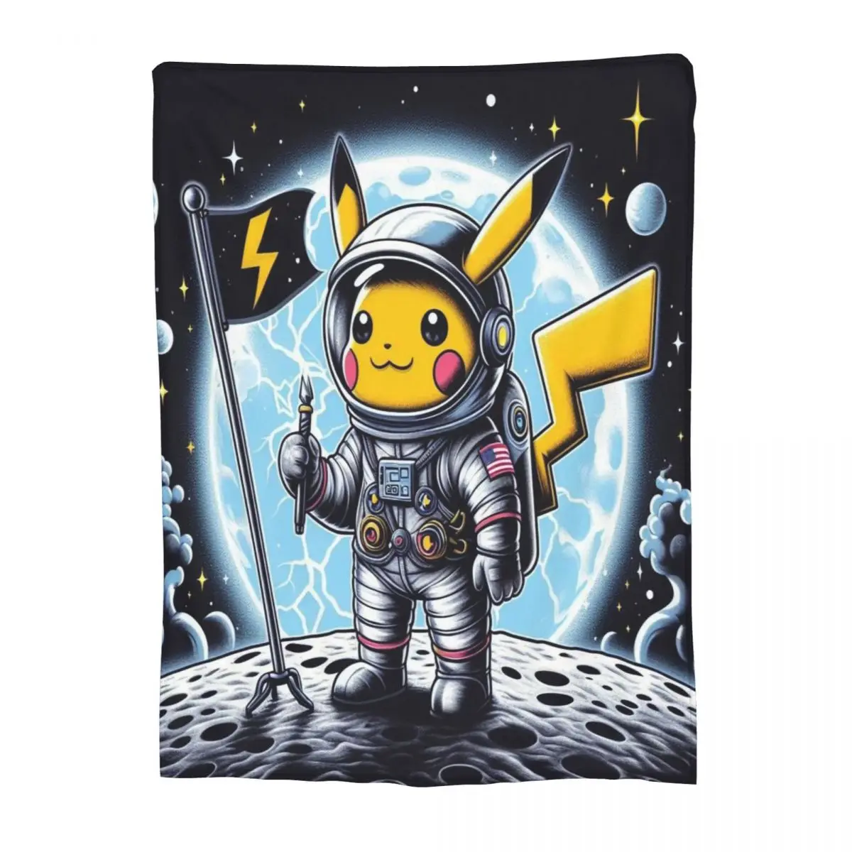 مخصص P-Pikachus رائد الفضاء بطانية ثلاثية الأبعاد مطبوعة لينة الفانيلا الصوف الدافئة رمي البطانيات للمنزل أريكة تتحول لسرير لحاف