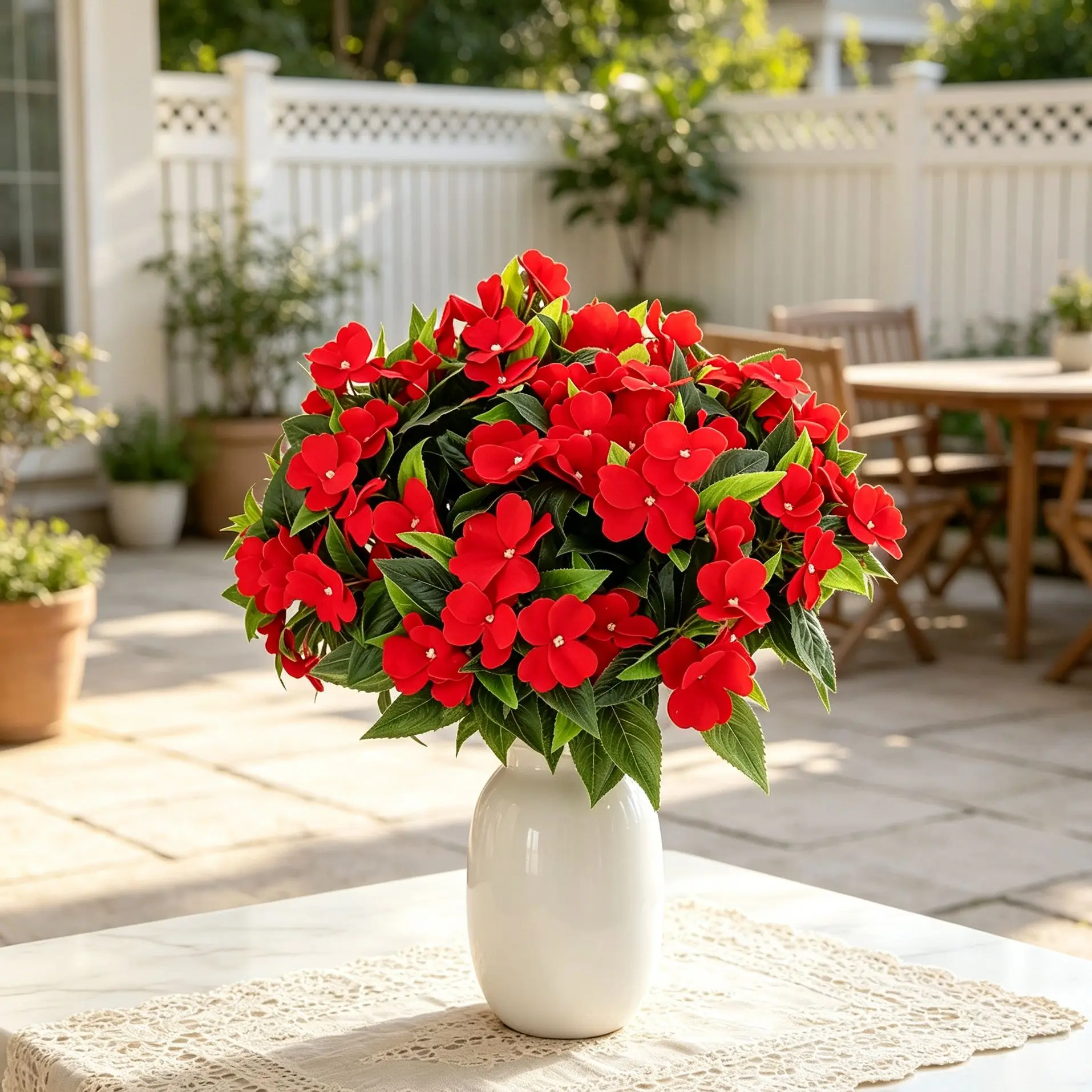 1/2pcs Silk Balsam Red Artificial Flowers High Quality Wedding Home Table Outdoor Yard Decora Wreath Bridal Bouquet DIY Gift Box