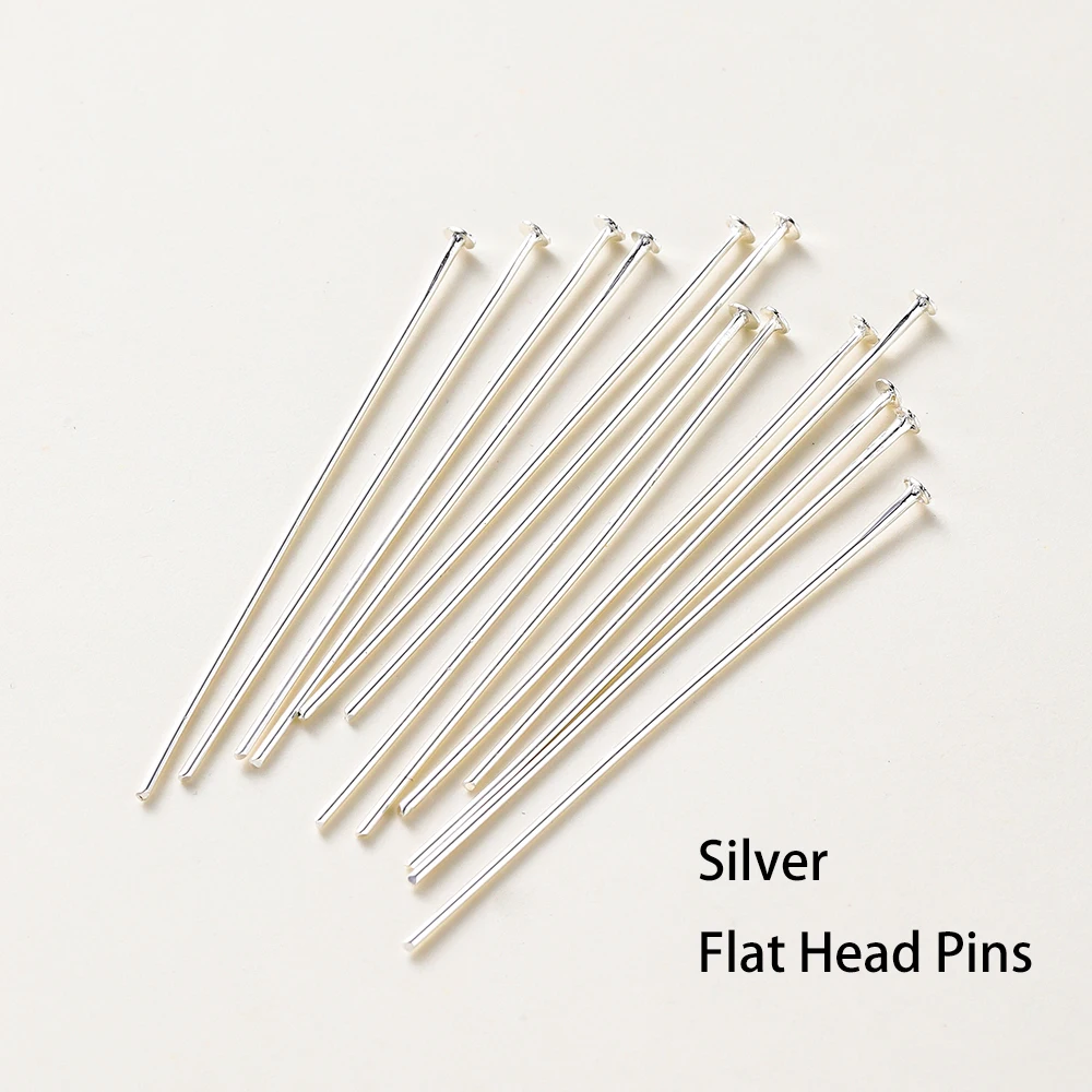 100 teile/los 14K 18K Gold Überzogene 16-50mm Kugelkopf Pins DIY Schmuck Machen Erkenntnisse Messing Metall Flachkopf Auge Kopf Pins Liefert