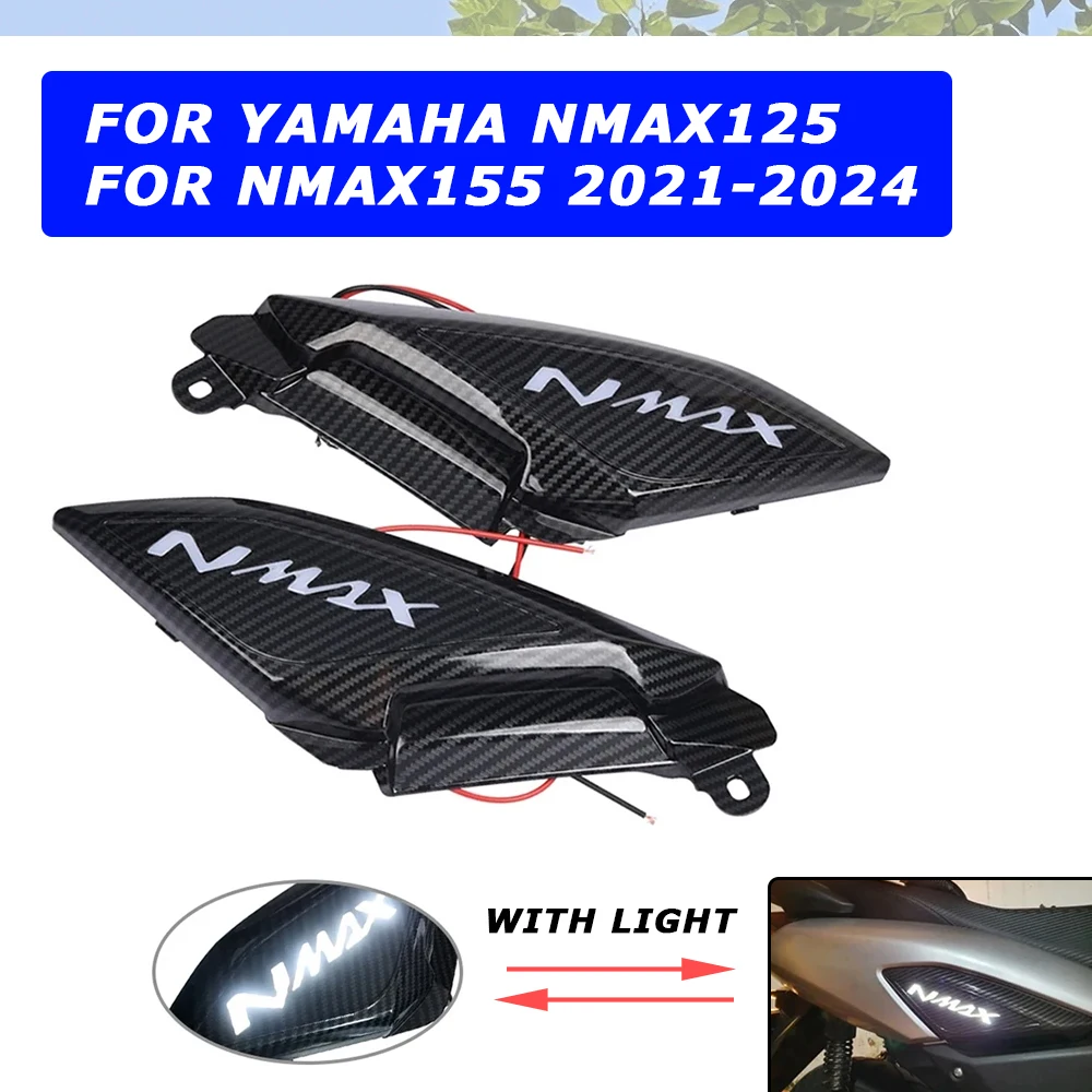 For Yamaha NMAX155 NMAX125 NMAX N MAX 155 125 2022 2023 Motorcycle Rear Side Cover Cap Protector Decorative Panel With LED Lamp