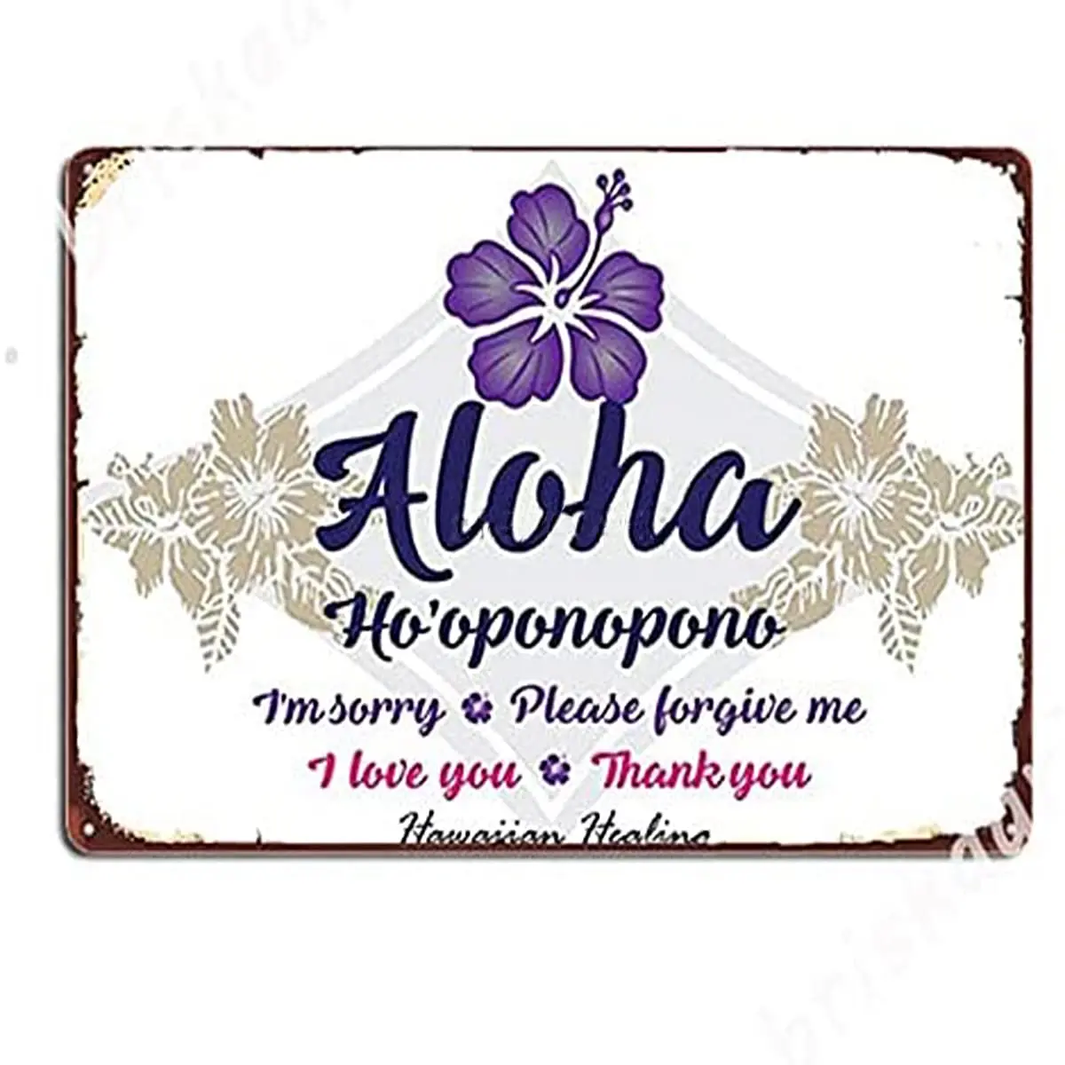 Aloha Ho'oponopono Cafe Bar Pub Beer Wall Decor Art Metal Tin Sign Poster Retro 8x12 Inches sign