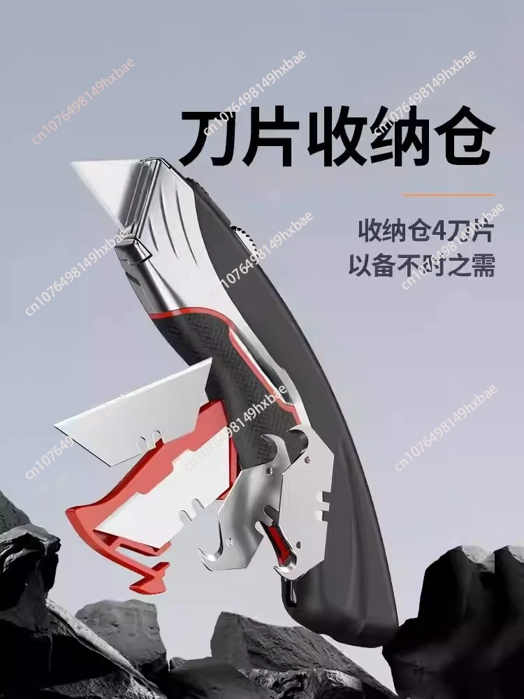 Industrial-grade Folding Knife Aluminum Rubberized Grip Labor-saving Cutter Versatile Quality Practical Electrician Tools