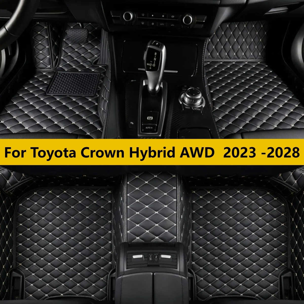 

Custom Car Floor Mats For Toyota Crown Hybrid AWD 2023 2024 2025 Automotive Leather Foot Carpets Pads Full Set Vehicle Matts