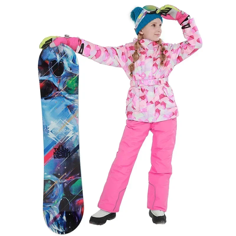 Addensare Snowboard complessivo inverno Outdoor Pant Jacket 2025 Kid Ski Suites antivento impermeabile Ski Set bambini Warm Snow Suit