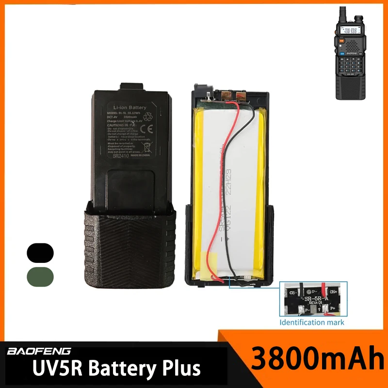 

Baofeng 3800mAh Original Battery BL-5R UV-5R Rechargeable Battery For Walkie Talkie Radio Accessories BF-F8 UV-5RE UV-5RA 5RB