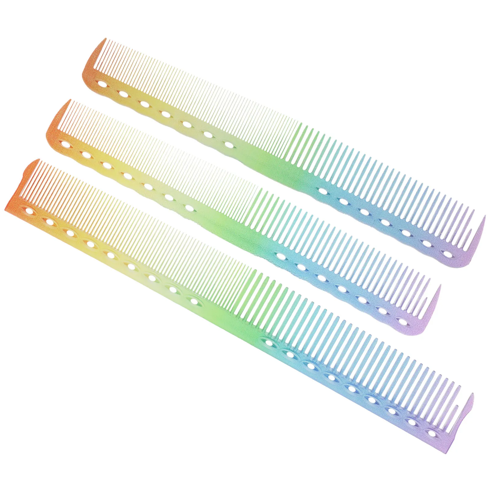 3pcs Professional Hairdressing Comb Set Fine Wide Tooth Design For Styling Wet Dry Hair Comfort Grip Salon Comb For Men Women