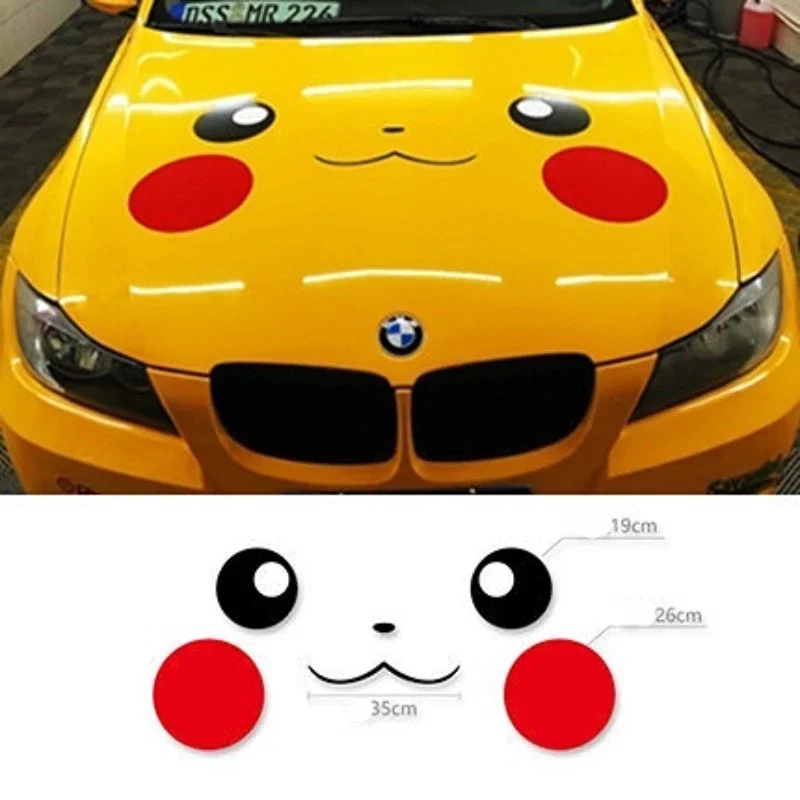 Pokemon Car Hood Decoration Sticker Cartoon Pikachu Expression Sticker Animation Peripheral Children\'s Toys Birthday Gift