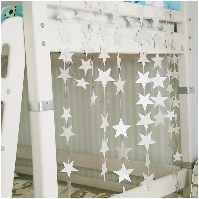 Neue 2 stücke 1set Papier Stern Banner Girlanden 4M Geburtstag String Kette Banner Ornamente Vorhang Hochzeit Party zimmer Dekor Liefert – Detail 3