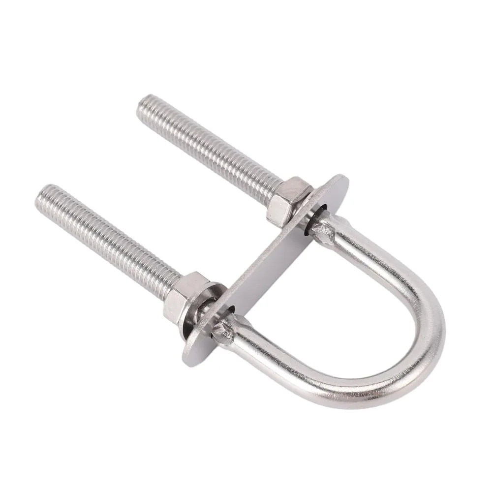 4pcs Strong With Nut Plate Washe Round U Bolts Durable Premium U Bolt Hardware Steel U Bolts For Trailer