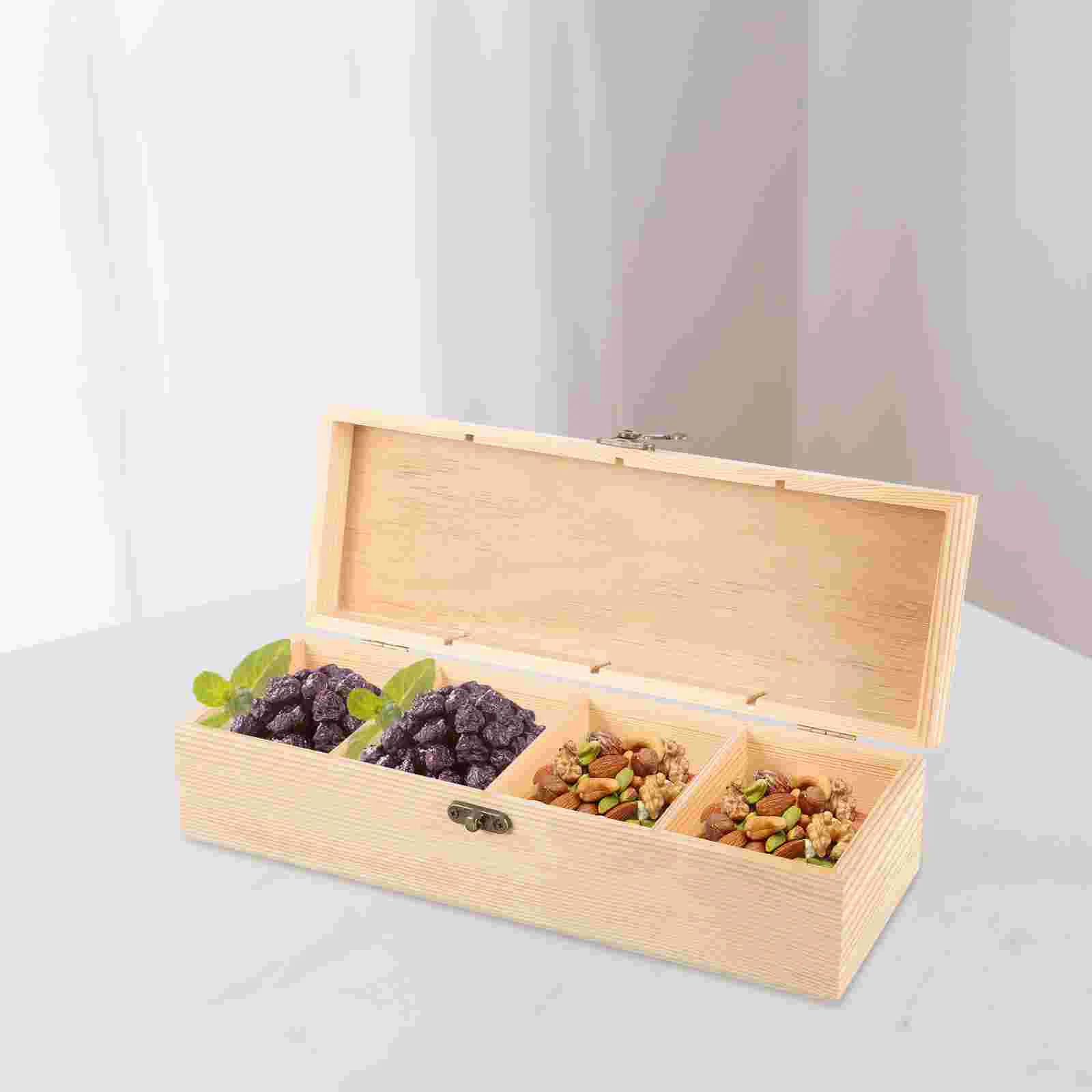 Mini Box Gift Boxes Decorative Storage Bins Wooden Divided Teabox Jewelry Organizer Holder