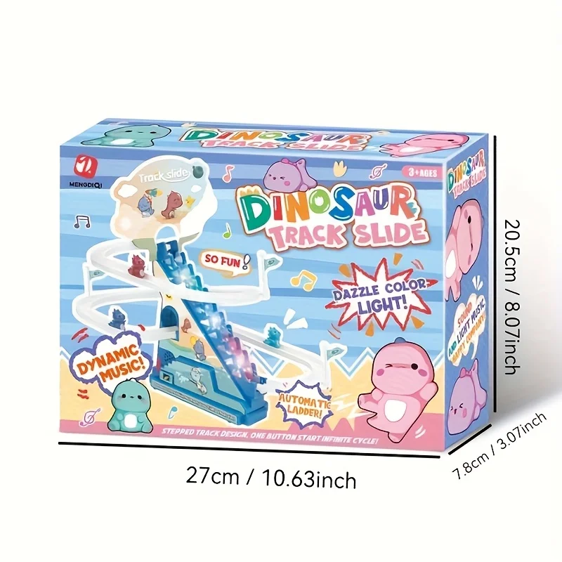 Juguete deslizante de pista de dinosaurio, escaleras trepadoras eléctricas, luz musical, juguete educativo para niños, regalo de cumpleaños