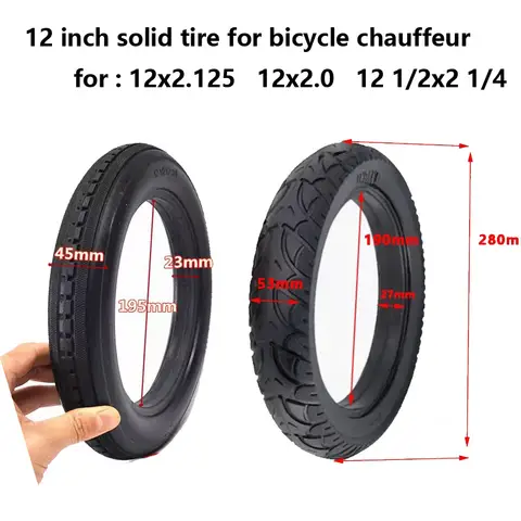 12 Inch Solid Tires Are Suitable for Tire Replacement on 12x2.125 12x2.0 12 1/2x21/4 Inch Electric Scooters, Motorcycles, Wheelc