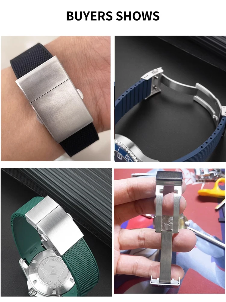 19mm For Longines L3.742/644 642 Comcast clasp Stainless steel folding buckle Conquest Silicone watch strap Replace accessories