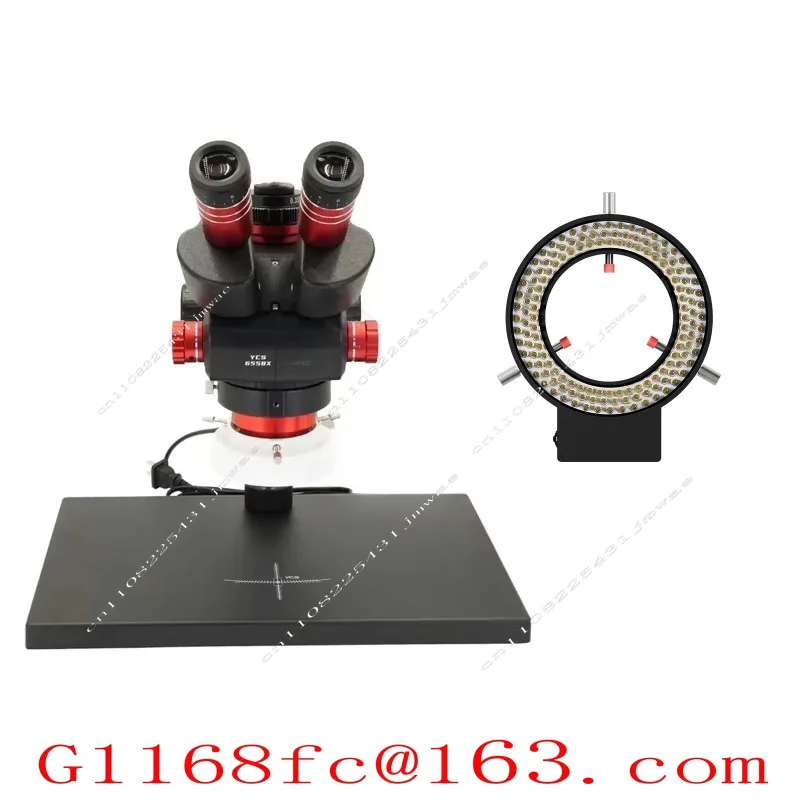 YCS 6558X Ultra-high Definition Trinocular PCB Microscope Repair Large Base 6.5-58 Zoom Mobile Phone Repair Microscope Set
