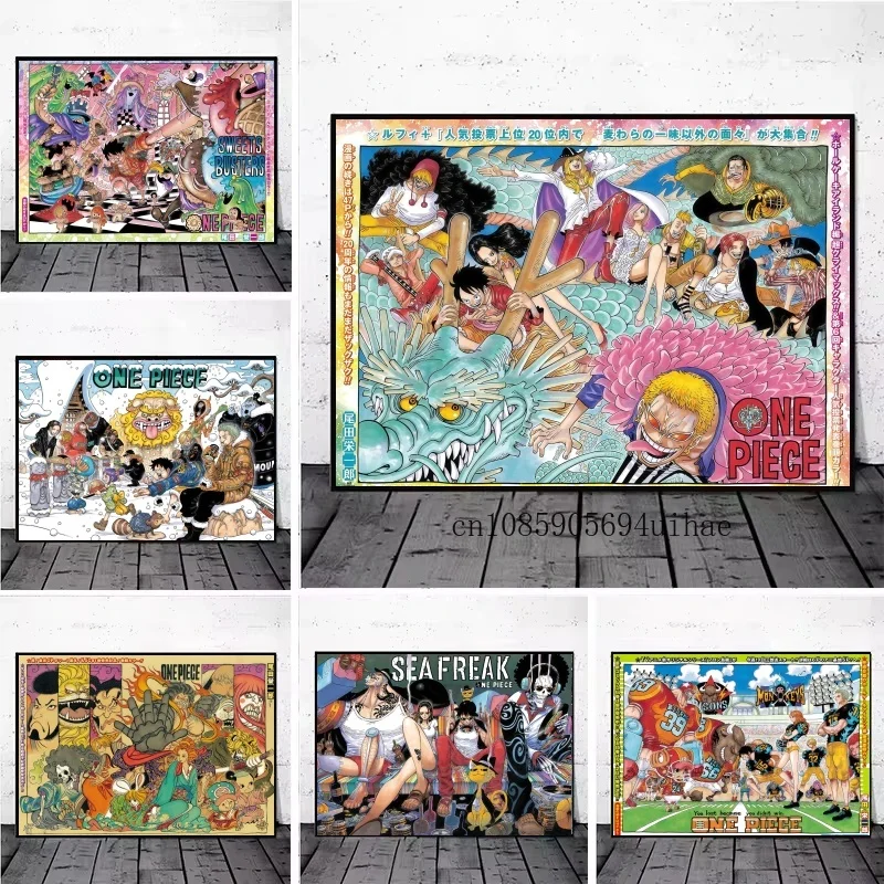 

Japan Classic Anime One Piece Monkey D Luffy Zoro Picture Art Aesthetic Room Decor Scene Layout Poster Printed Canvas Painting