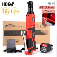 Hormy 3/8 Inch Cordless Electric Wrench 65Nm Right Angle Ratchet Wrenches 18V Rechargeable Car Repair Tool Set Angle Wrench