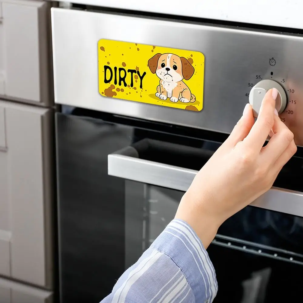 Cartoon Animal Dishwasher Stickers Non-Scratch Magnetic Dishwasher Clean/Dirty Sign Clean Dirty Indicator Status Indicator
