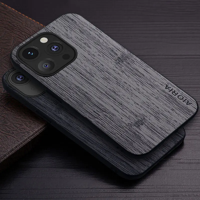 Case for iPhone 15 16 14 13 12 11 Pro Max Mini XR X XS Max Plus funda bamboo wood pattern Leather cover Luxury coque case capa