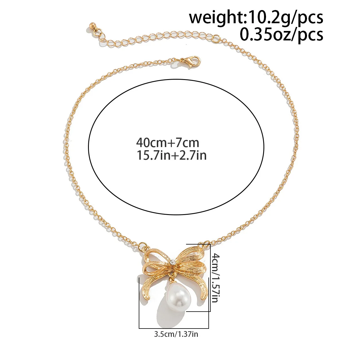  Knot Pearl Nelace Metal Design Ribbon Pendant Faion Jewelry Single Layer No Brand Silk Ribbon Nelace