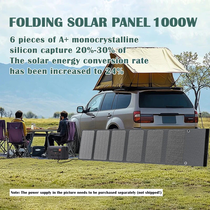 1000W Portable Solar Power Bag, Foldable Design with Dual USB+DC Output – Charge Phones, Laptops, and Camping Gear Anywhere