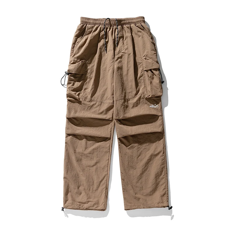 TFETTERS Brand 2024 Autumn Cargo Pants Men Baggy Watertight Mid Rise Drawstring Men Parachute Pants Techwaer Tourism Men Pants