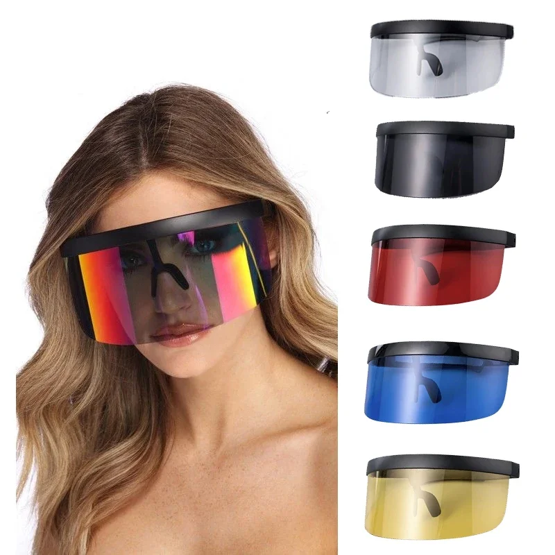 Cool New Fashionable Colors Large Frame Technology Oriented Goggles Integrated Ladies Men Sunglasses Sport Sun Protect Glasses