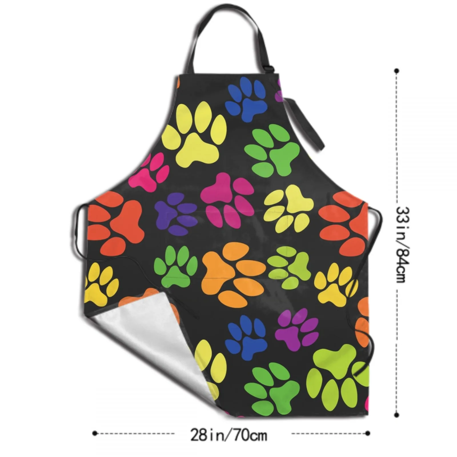 Cat And Dog Paws Waterproof Apron with 2 Pockets Kitchen Chef Apron  Apron for Hair Brushing Cooking Baking Painting Gardening