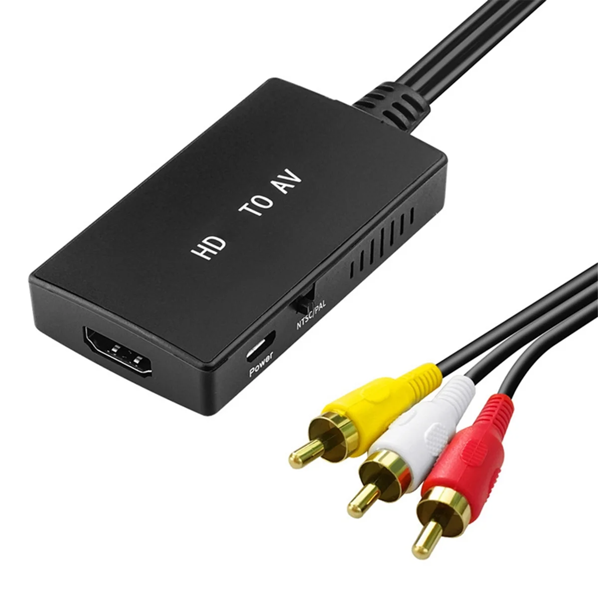 Convertidor Compatible con HDMI a AV, Compatible con HDMI, adaptador de Audio y vídeo, Compatible con PAL/NTSC