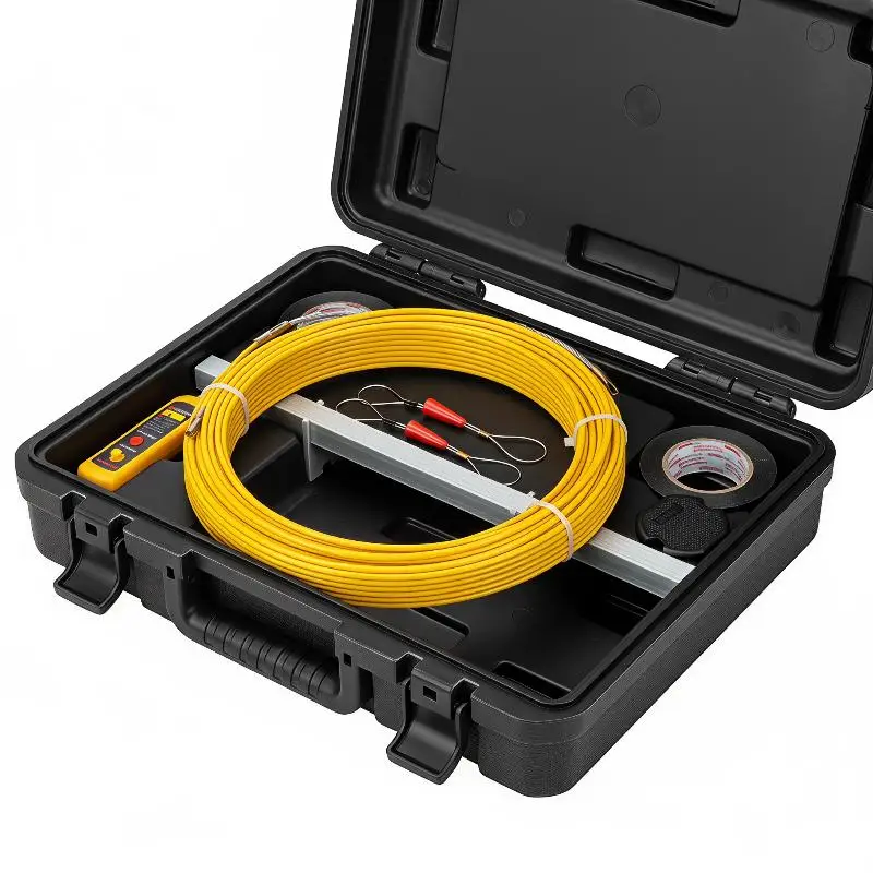 1Set Durable Fiberglass Cable Puller 3mm 10M Flexible Fish Tape Guide Device for Network Cable Wall Installation