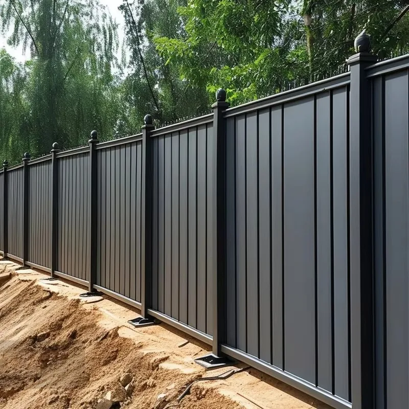 Eco-Friendly Modern Ranch Style Garden Fence & Driveway Gates, Aluminum Alloy / PVC Trellis Panels for Outdoor Security