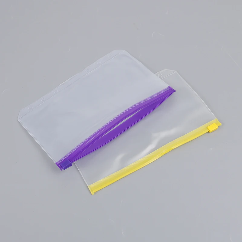 4 stücke a6 6-Loch-Binder Taschen wasserdichte PVC-Umschläge Reiß verschluss Binder Beutel